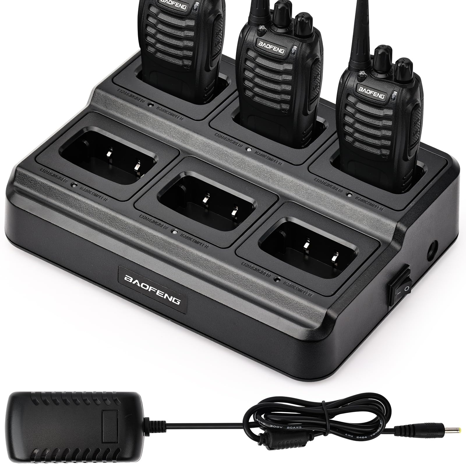 BAOFENG BF-888S Six Way Charger Multi-Unit Charger Station for BF-888S H-777 BF-88ST Walkie Talkies and Batteries