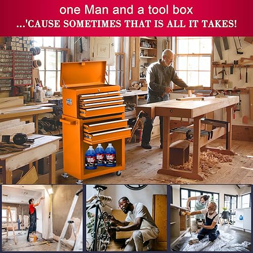 Miniatura 7 de Caja de herramientas rodantes de 8 cajones caja de herramientas de alta capacidad con ruedas caja superior portátil extraíble con cerradura