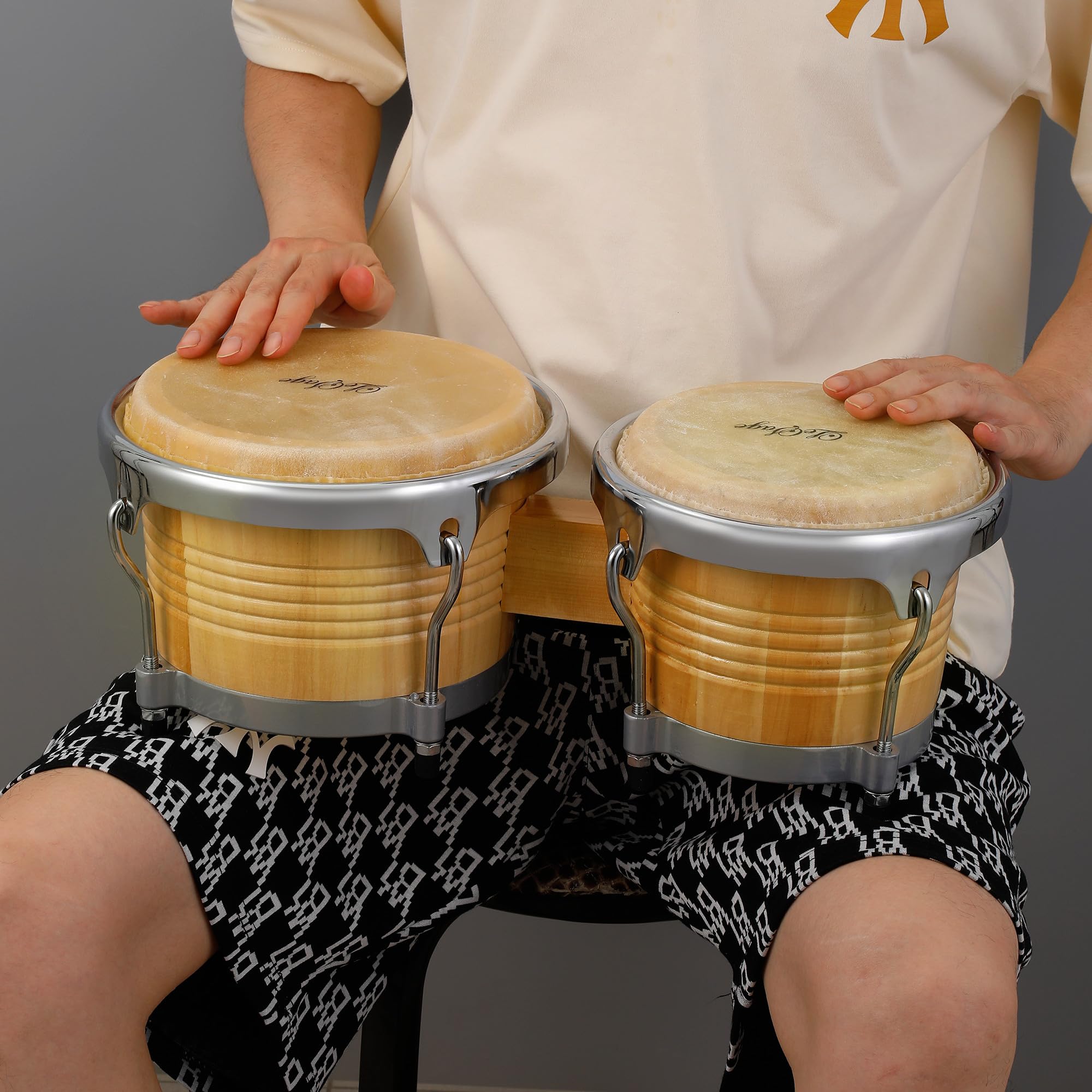 Amazon | LeSage ボンゴドラム 大人用 天然バッファロースキンヘッド 7