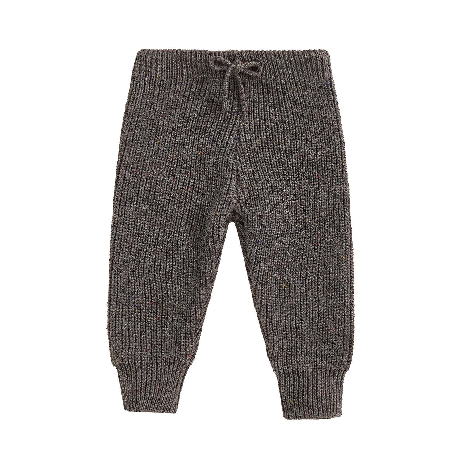 Thilsidee Toddler Baby Boy Girl Wool Pants Knitted Bottoms Elastic Waist Casual Trousers Spring Fall Winter Warm Long Pants (A-Dark Grey, 0-6 Months)