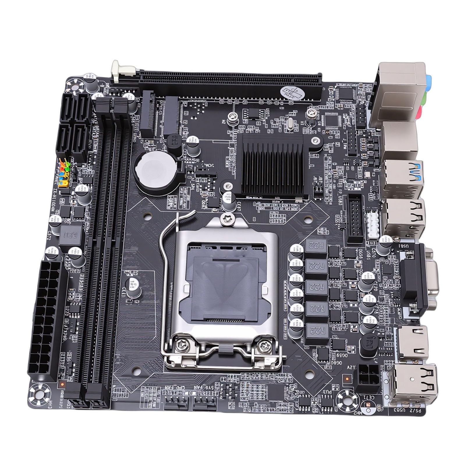 Placa Base H110 Mini ITX, Placa Base para Juegos LGA1151 DDR4, con Soporte M.2 NVMe con Doble Canal 64 GB DDR4, 3.0, PCIe X16, Ideal para de 6.ª/7.ª/8. Generación