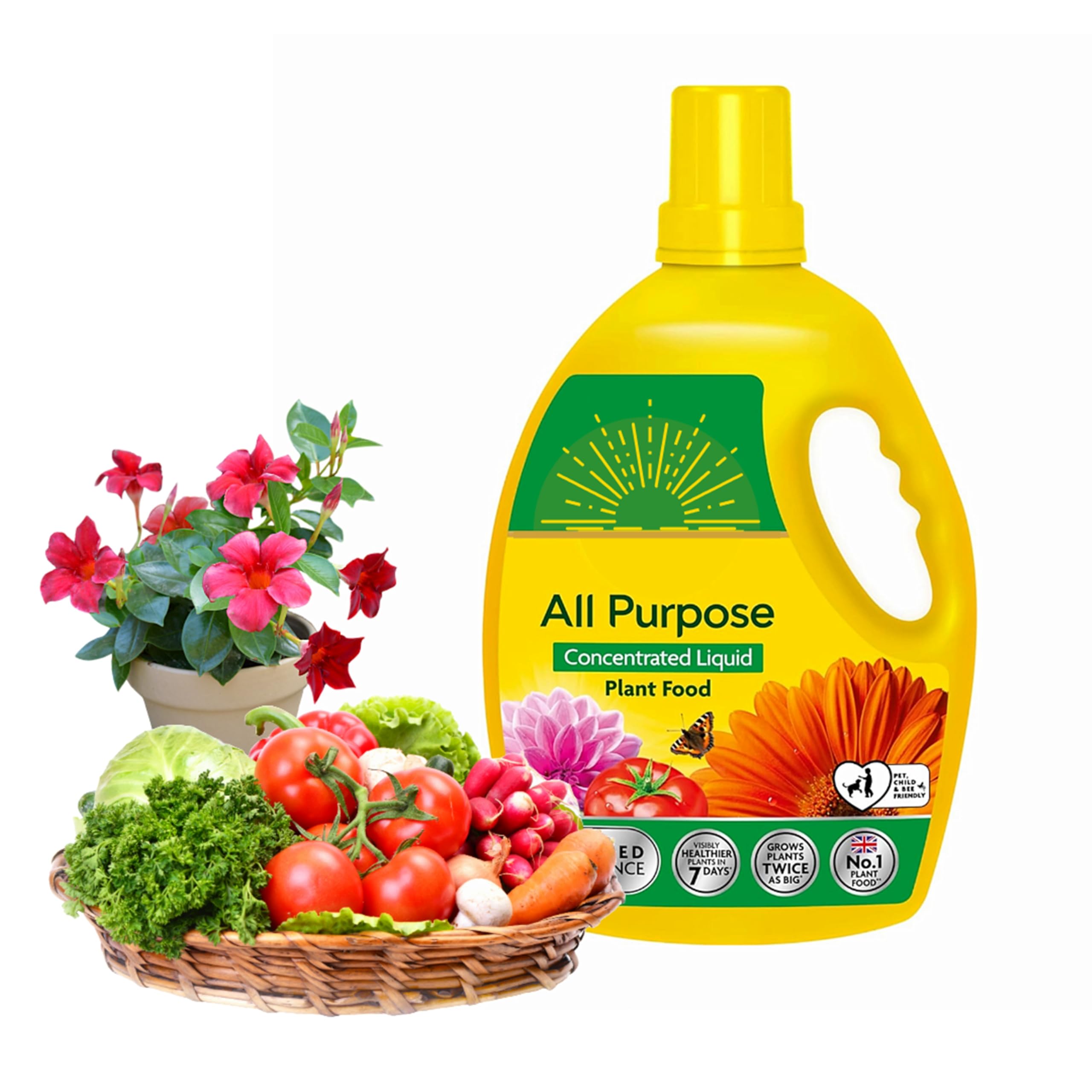 Miracle Grow Plant Food Fertiliser - All Purpose 2.5L Plant Feed Concentrated Liquid with Topline Card. Child & Pet Friendly Garden Fertilizer for Outdoor & Indoor House Plants, Vegetables