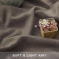 Vista 66 de Orange Linen Curtains 72 Inch Length for Living Room 2 Panels Set Back Tab Loop Pocket Semi Sheer Copper Brown Burnt Orange Curtains for Bedroom