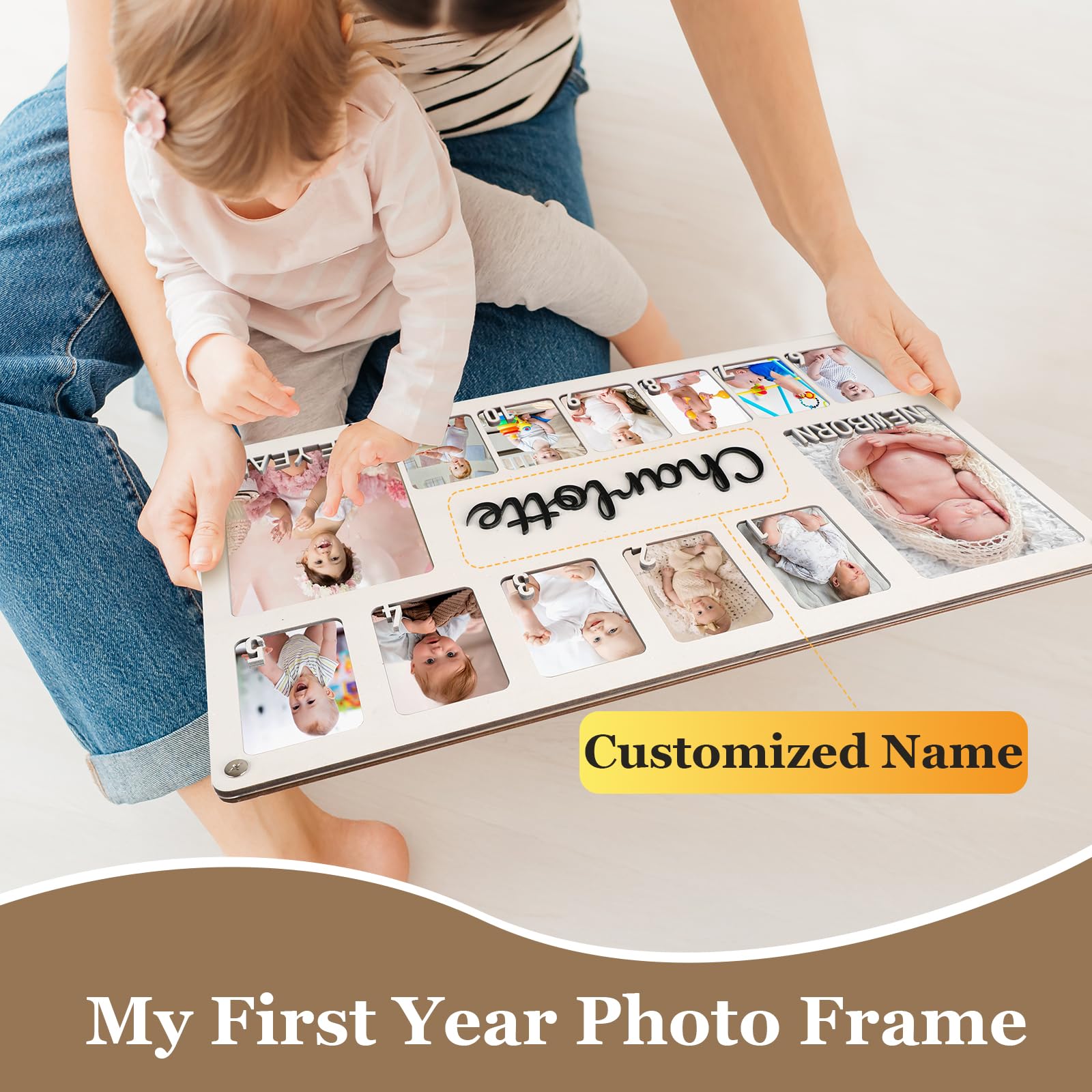 Cornice Portafoto Multipla per Bambini, Primo Anno, da 0 a 12 Mesi