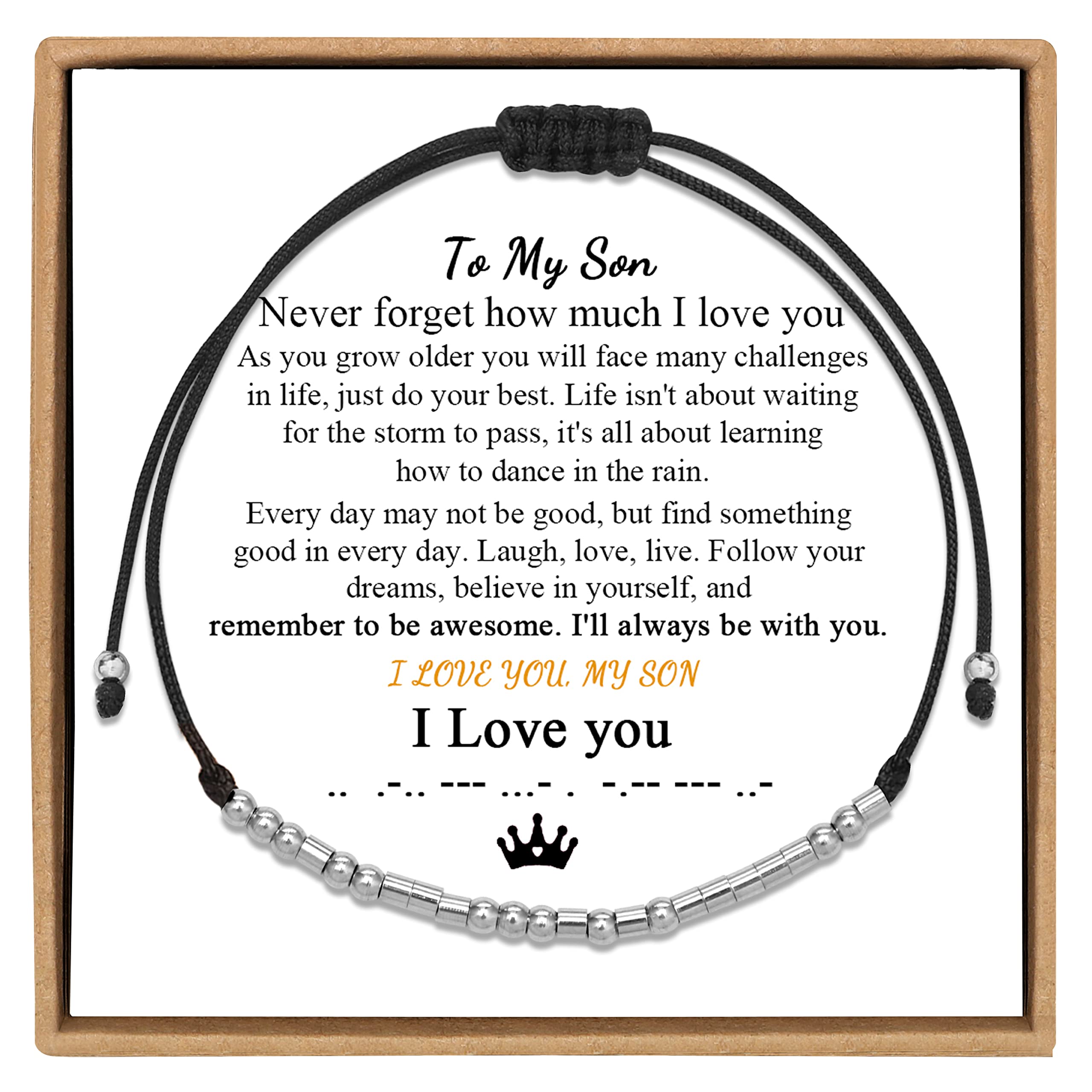 Inspirational Morse Code Bracelets Motivational Encouragement Memorial Unique Gifts String Stainless Steel Friendship Adjustable Silver Bracelets for Women Men Teacher Sister Mom Mama Daughter Aunt Teenager Mothers Day Birthday Christmas Graduation