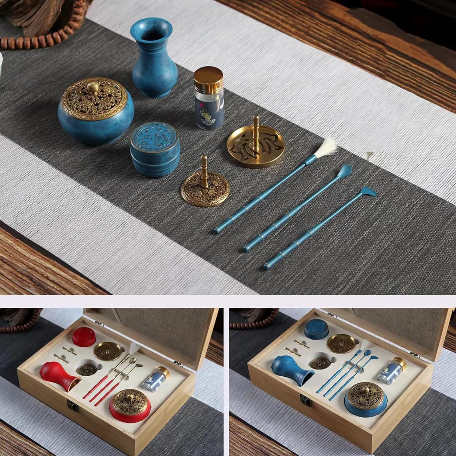 Juego De 9 Herramientas De Latón Para Moldear Incienso, Moldes Para Conos De Incienso Con Torre De Reflujo DIY, Incluye Cuchara, Pala, Cepillo, Quemador De Incienso Y Recipiente Para Polvo De Incienso