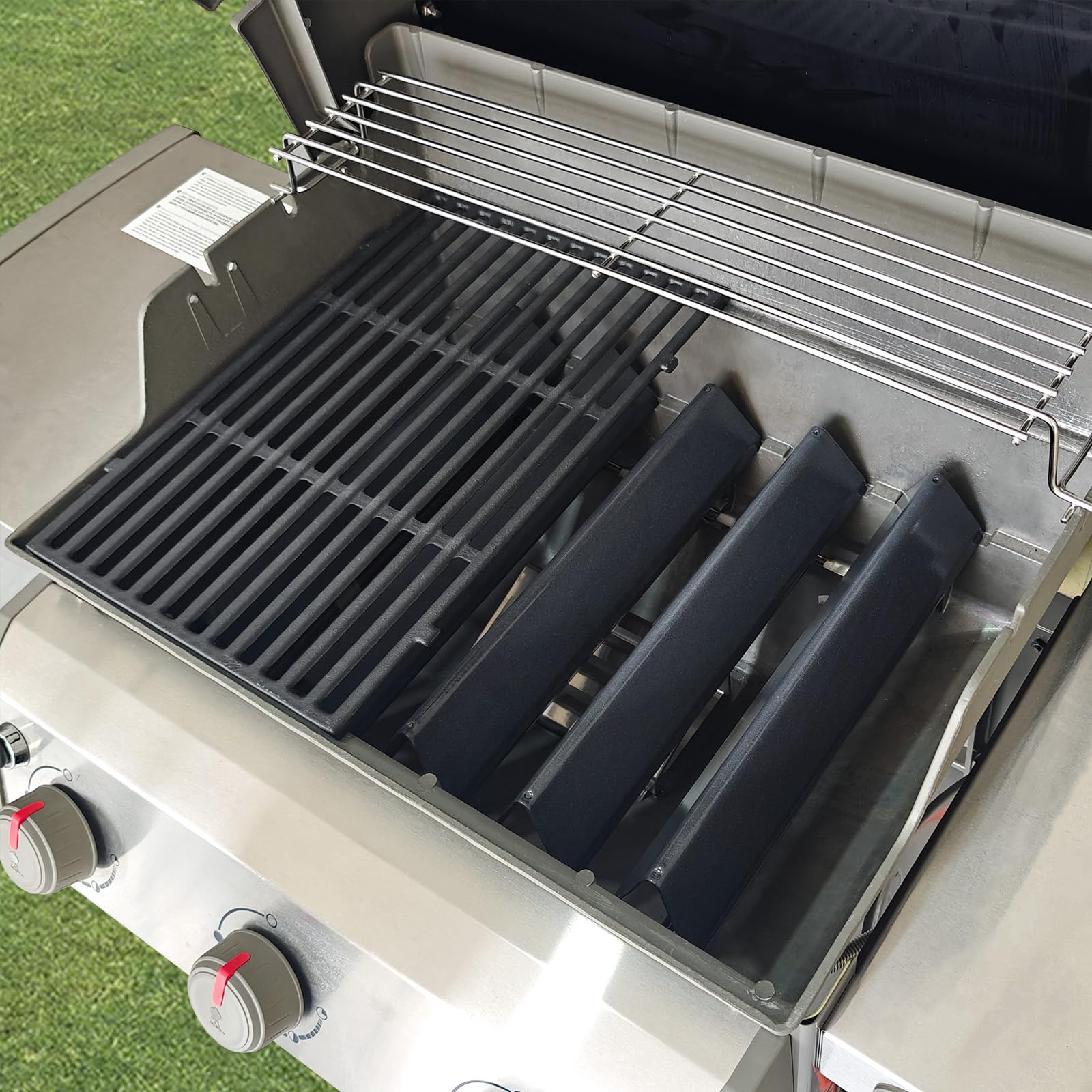 GFTIME Grilles de barbecue en fonte de 38,9 cm et 44,5 x 30 cm pour barbecue à gaz Weber Spirit E-310/320/330, Spirit II E-310 S-310, RÖSLE VIDERO G3 - Remplacement pour plaque chauffante en