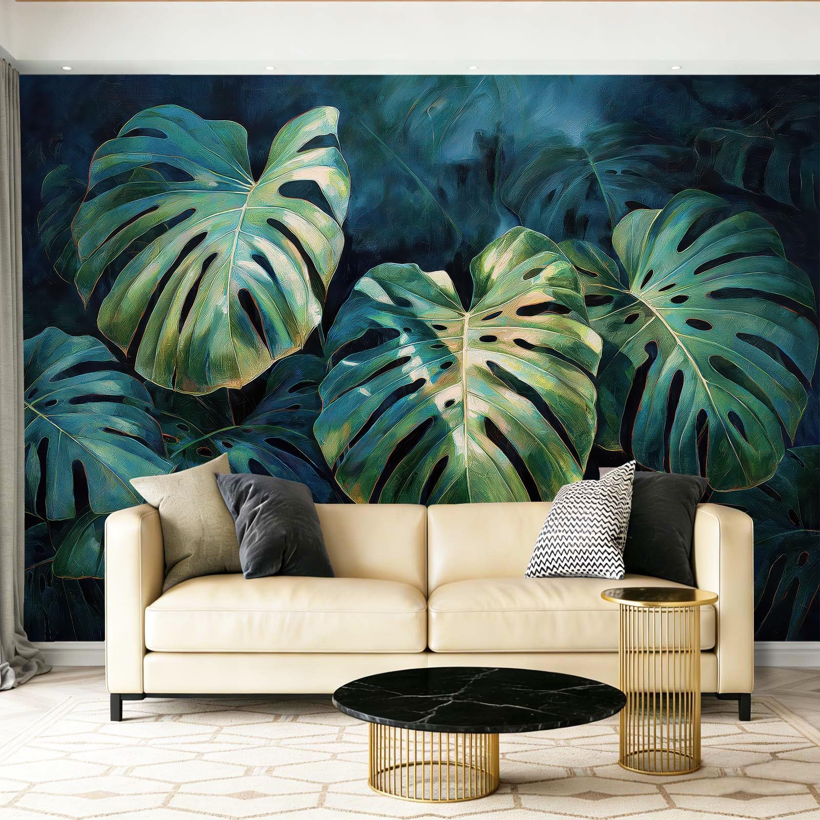 Papier Peint Panoramique Monstera photoréaliste haut de gamme 200x140