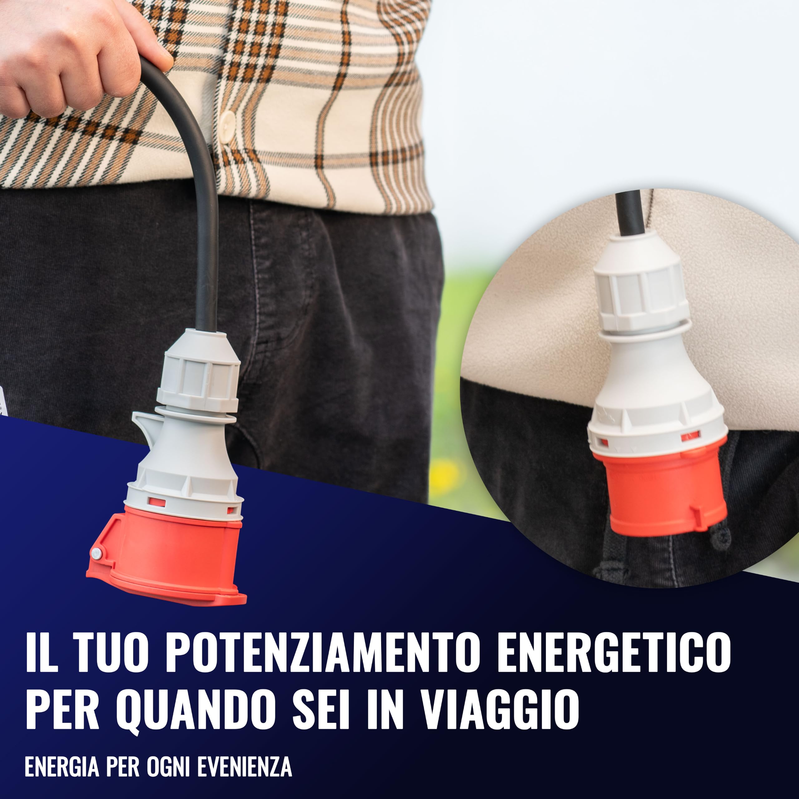 Poppstar Cavo di prolunga per corrente 10m (CEE 16A 5 poli, 400V, IP44, H07RN-F 5G1,5, spina e presa)