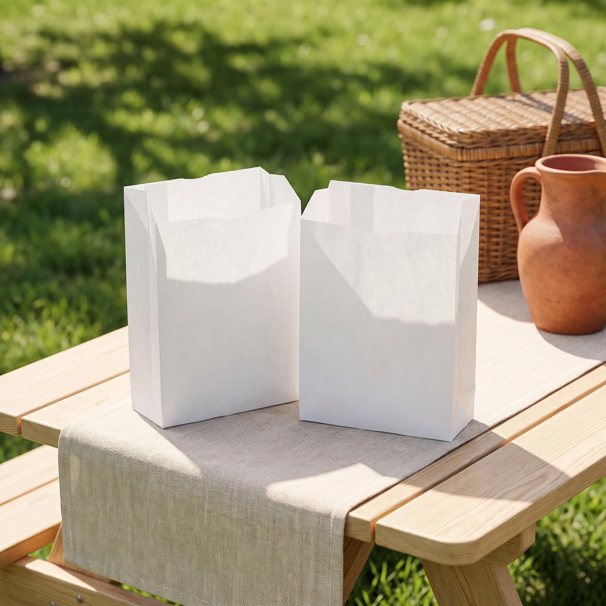 Gatuida 300 weiße Papier-Sandwichbeutel, 7 x 6 Zoll, fettabweisende