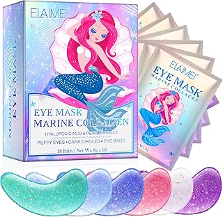 SBHEANGBA Eye Treatment Mask, Gel Pads - Reduce Wrinkles, Puffy Eyes, Dark Circles, Bags Natural Marine Collagen Gels with Hyaluronic HA Anti Aging Mask Patches & Face Moisturize, 18 Pairs