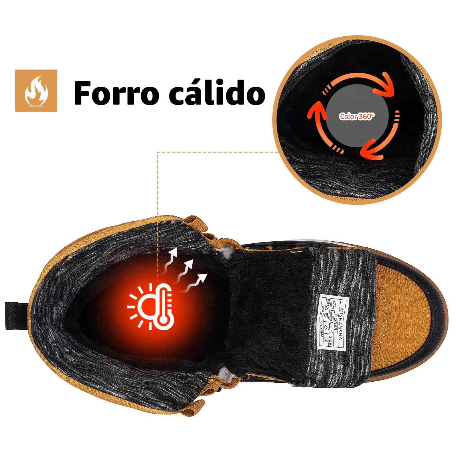 Mishansha Botas Nieve Mujer Cómodas Antideslizante Gr.36-42 | Invierno, Calientes, Ligeros, Flexible, Al Aire Libre, Casual, Caminar, Acampada, Exteriores