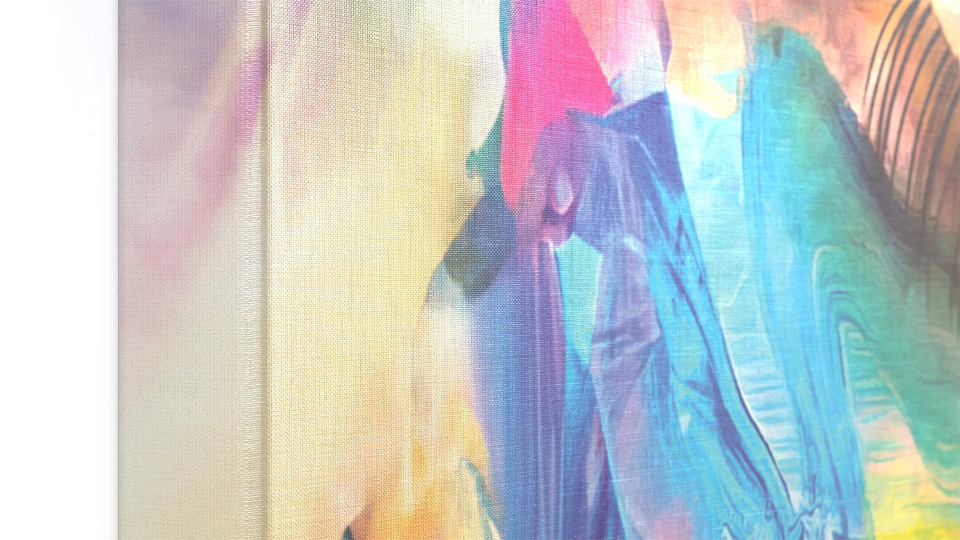 ALLboards Tableau magnétique, en toile, 90 x 60 cm, motif œil avec la couleur de l'arc-en-ciel, tableau mémo, tableau d'affichage magnétique, images sur toile