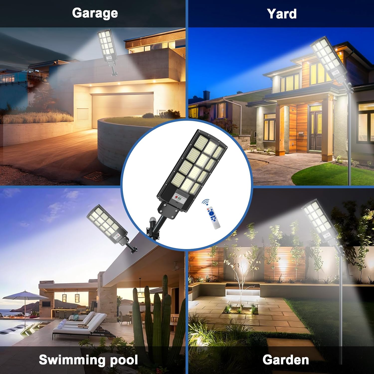 Solar Street Lights Outdoor Dusk to Dawn, 3000W Solar Flood Light Waterproof with Motion Sensor 350000LM Parking Lot Light 2 Pack Solar Street Lights Outdoor Dusk to Dawn, 3000W Solar Flood Light Waterproof with Motion Sensor 350000LM Parking Lot Light 2 Pack