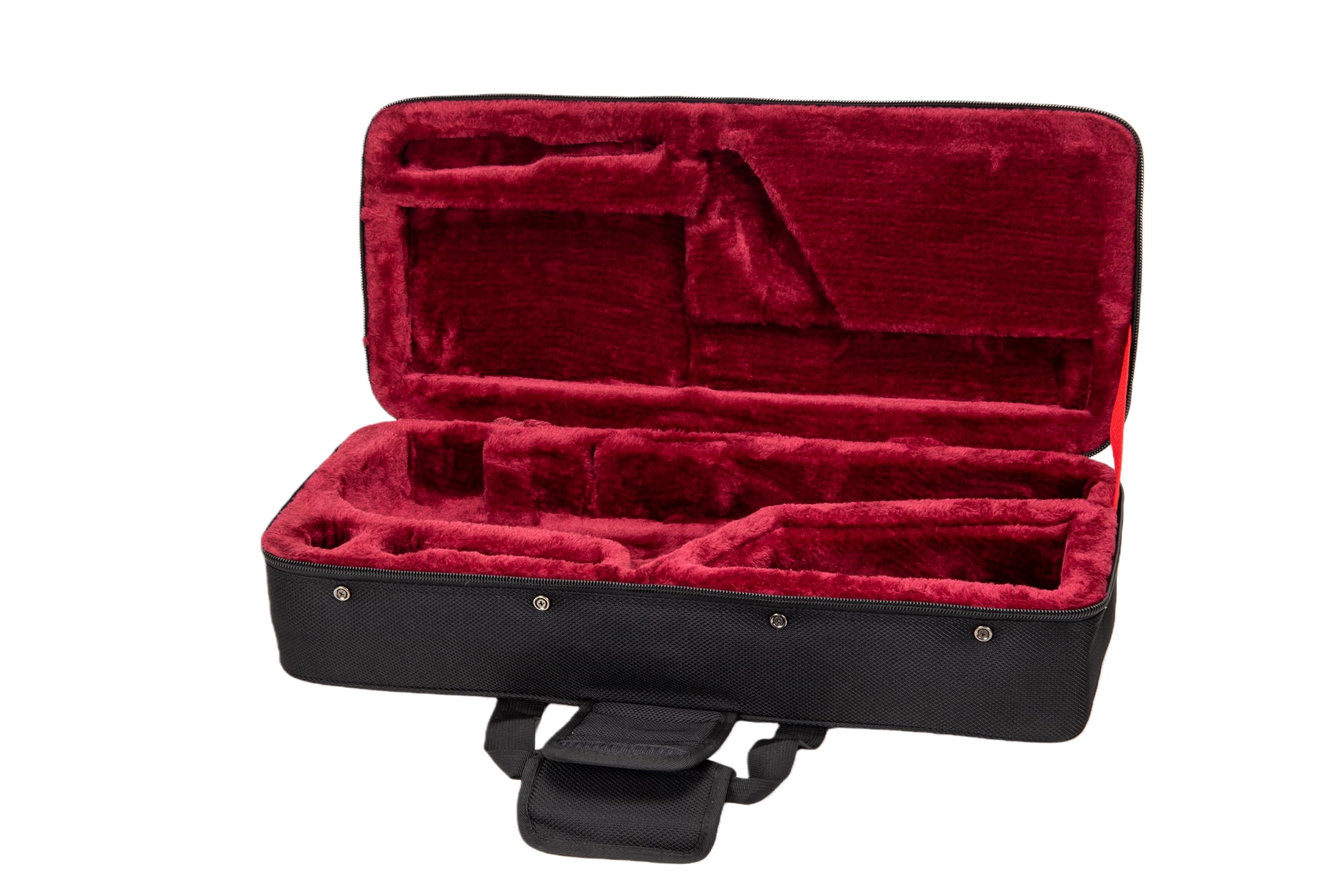 Crossrock Funda de espuma para saxofón alto | Bolsa ligera negra con tela moderna, interior de felpa y compartimentos de almacenamiento (CRP300ASBK-R)
