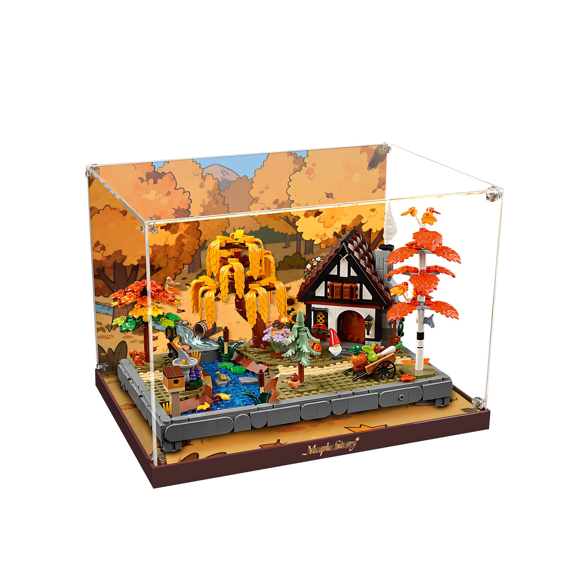 Transparente Acryl-Vitrine für Lego 11372 Herbstgarten-Häuschen, schützende, staubdichte Ausstellungsbox, Aufbewahrungsbox, ohne Modell.