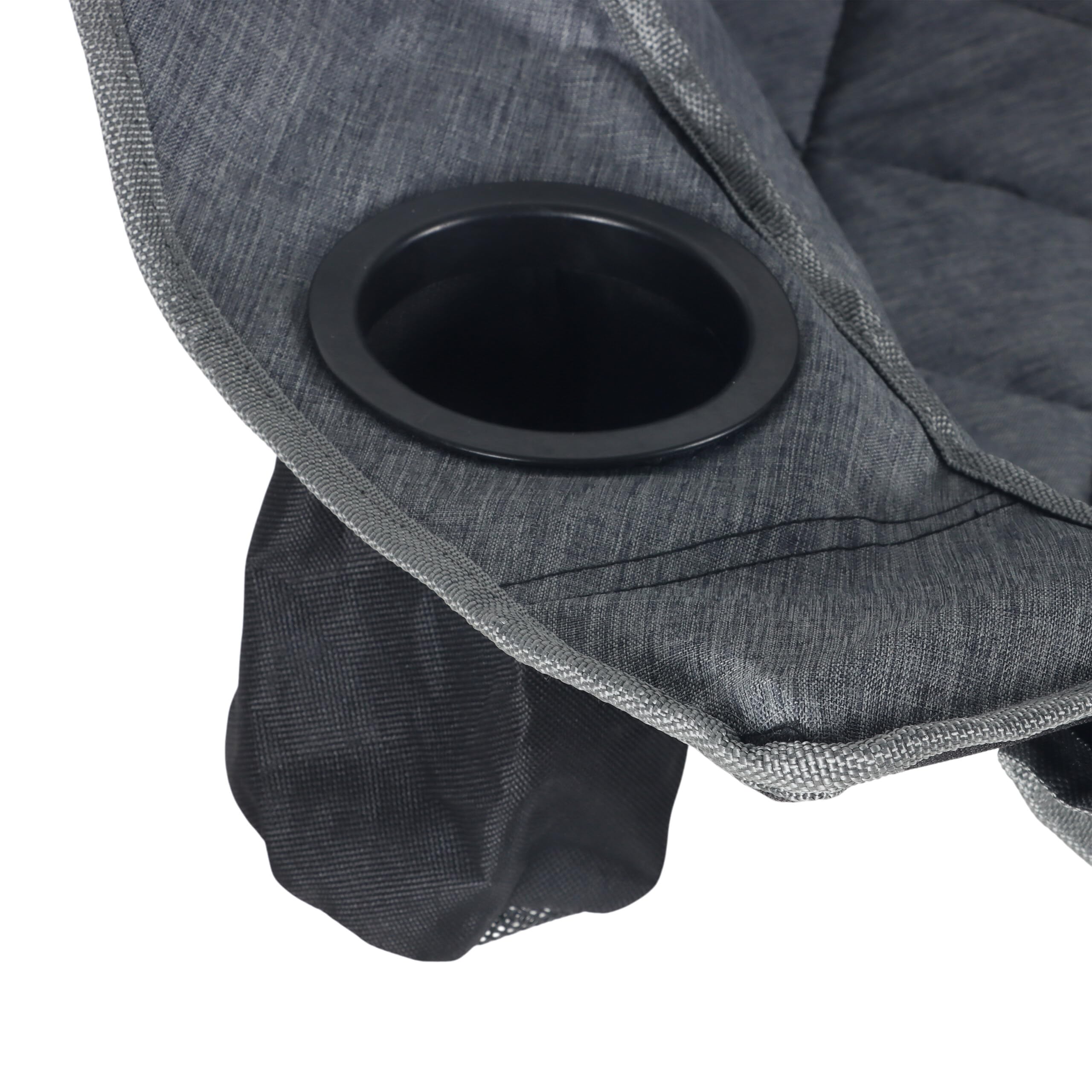 Relaxdays Banc de Camping, 2 Places, Pliable, accoudoirs, 2 Porte-gobelets, Sac Transport, 84x146x54 cm, Gris