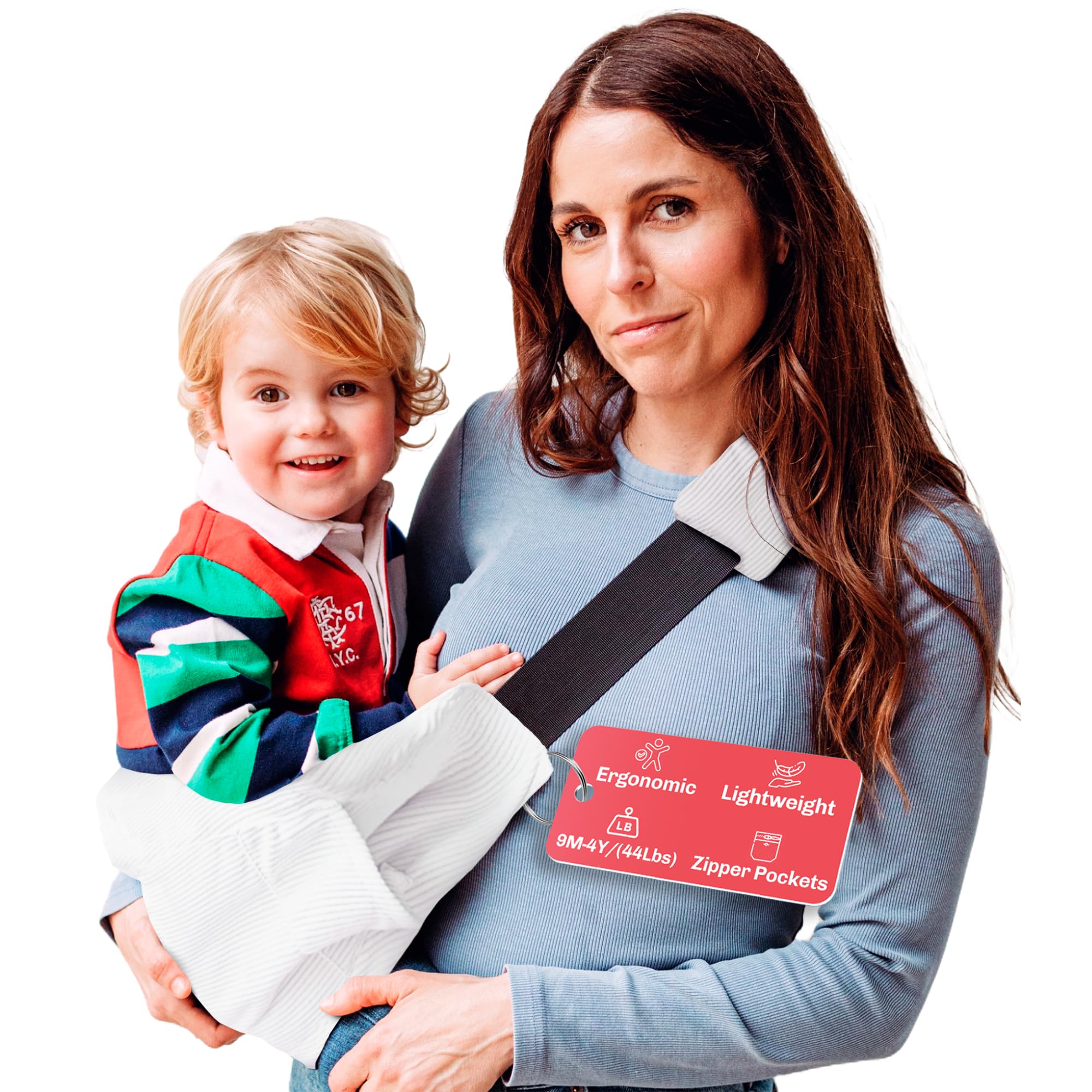 Ergonomic Lightweight Adjustable Toddler Sling Baby Carrier with Zipper Pockets Shoulder Padding Anti Slip Support for Travel Loving Dads and First