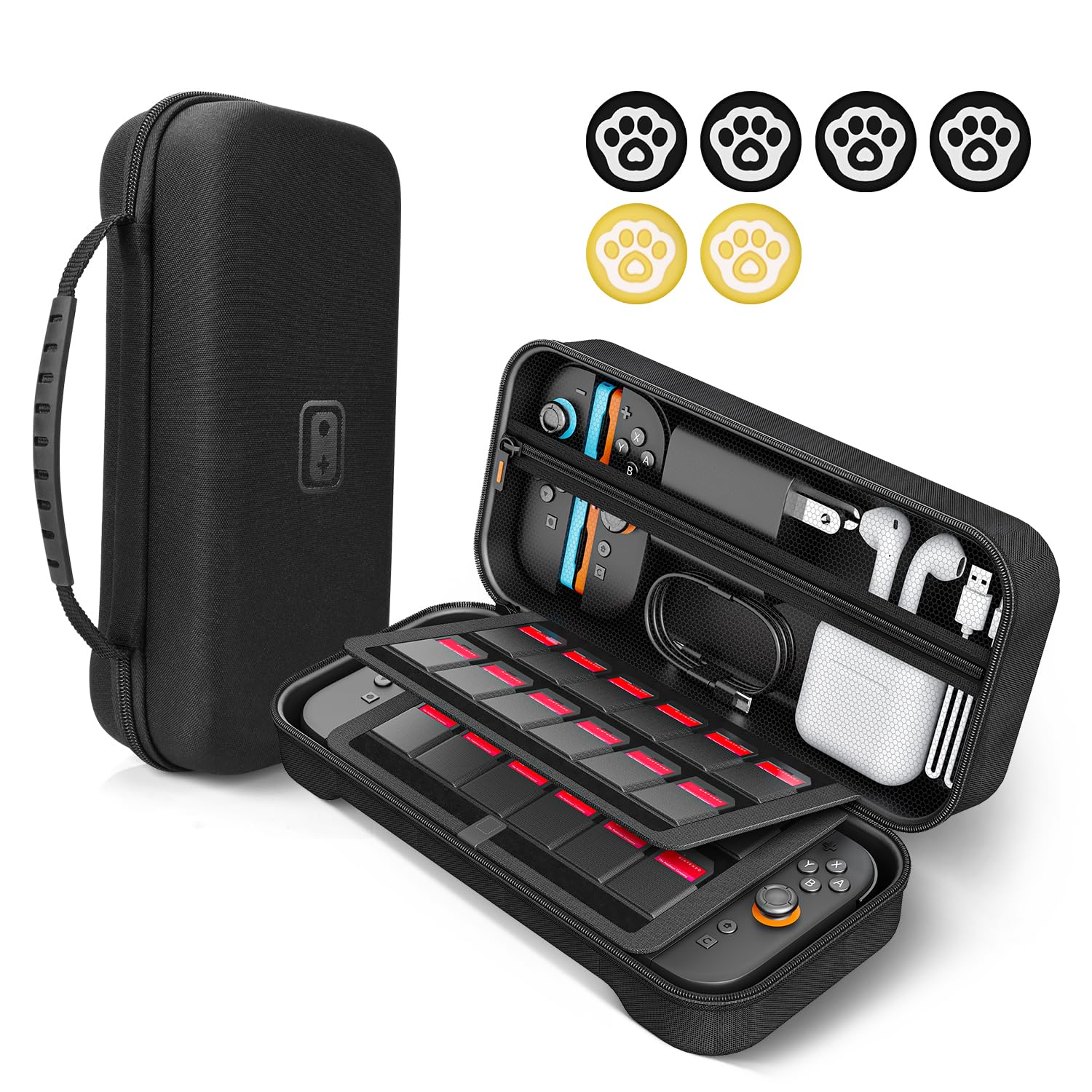 Nintendo Switch 2 EVA Carrying Case Hard Shell 24 Game Cards Lightweight