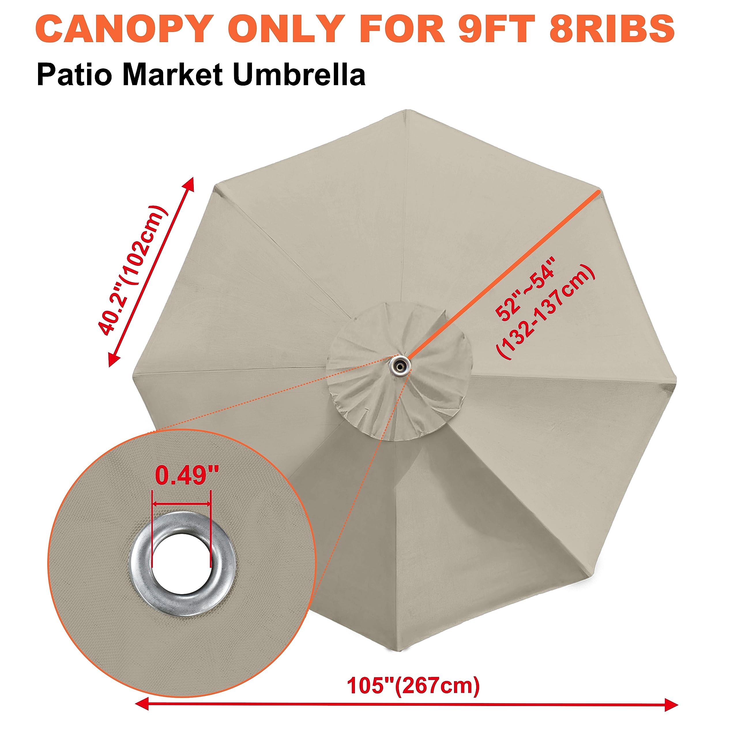 EliteShade Ombrellone da terrazza 2,7 m beige