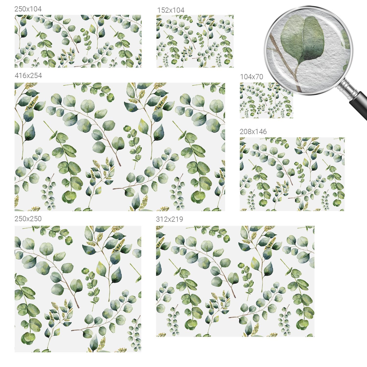 Papel Pintado Textil De Tejido No Tejido 416x254 cm hojas verdes