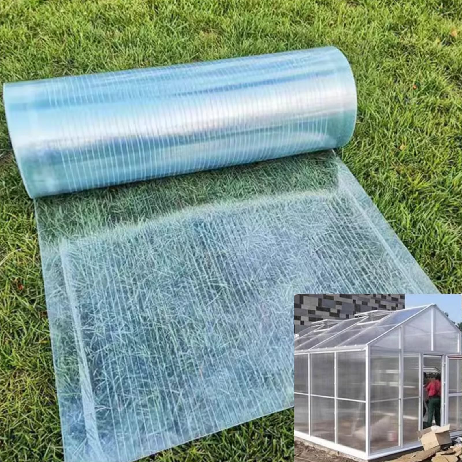 Panel de techo de plástico de 1 mm de grosor, panel de policarbonato de fibra de vidrio, fácil de doblar y cortar, lámina transparente impermeable UV, techo de invernadero para jardinería, agricultura
