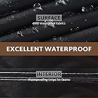 Vista 4 de iBirdie Funda para Muebles de Patio Exterior que se Ajusta a Sofás Seccionales en Forma de L de 100" x 130", 99" x 128", 98" x 126", Impermeable