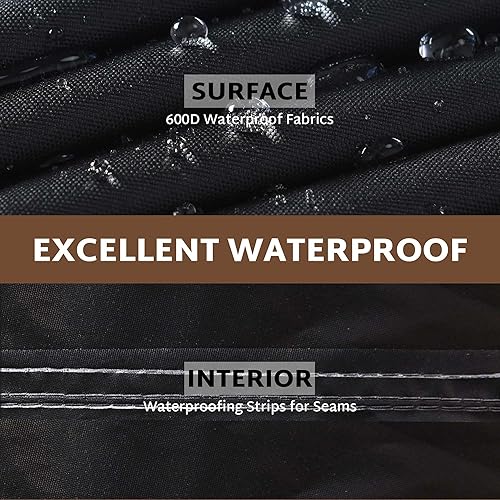Vista 43 de iBirdie Funda modular para exteriores de 85 x 85 pulgadas, 84 x 84 pulgadas, 83 x 83 pulgadas, 82 x 82 pulgadas, en forma de L, impermeable, Negro