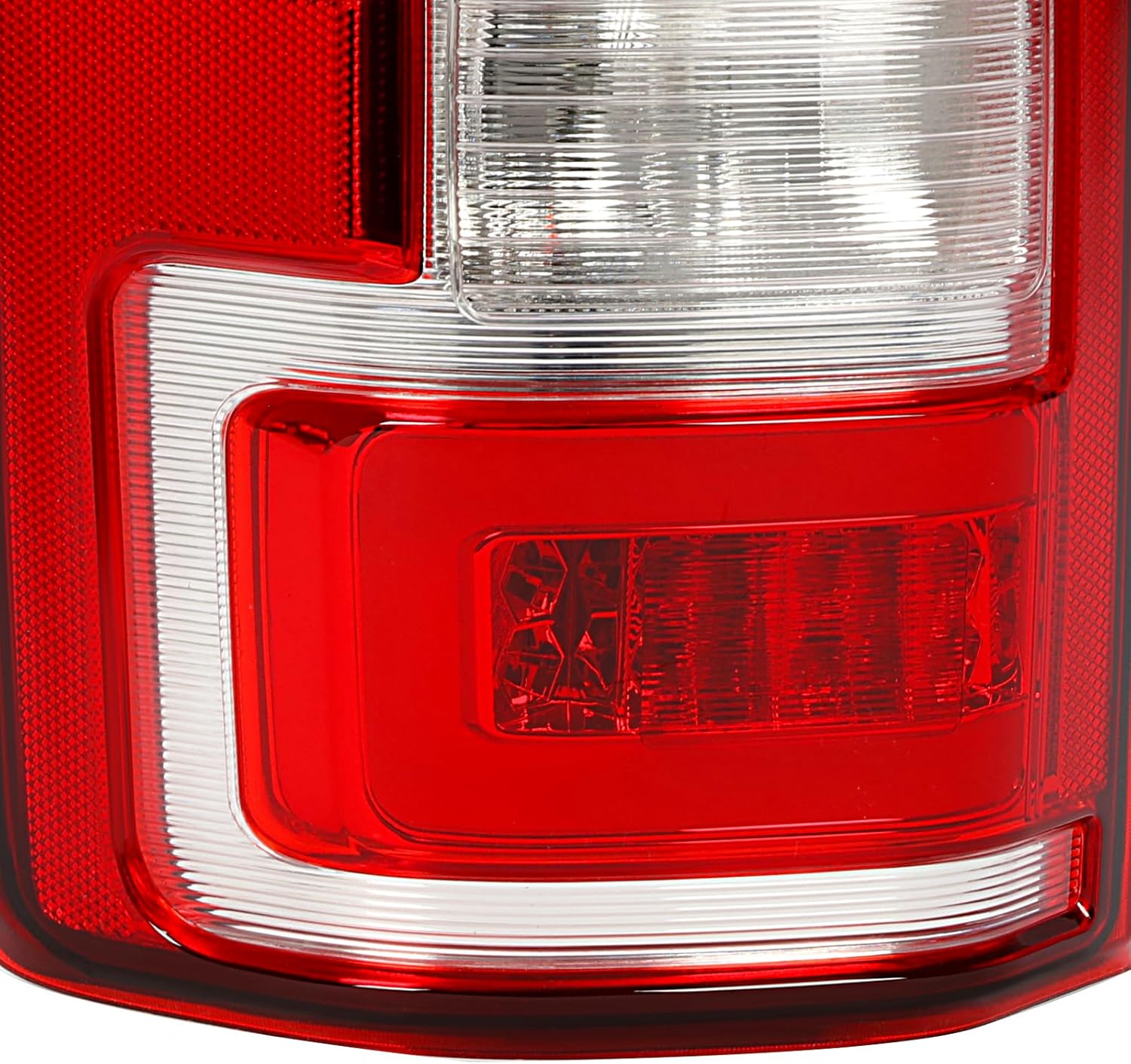 HECASA LED Tail Light Compatible with 2018-2020 Ford F-150 F150 Pickup (XL/XLT) LED Tube Bar Rear Brake Lamps Taillights (Red Lens+Chrome Housing)