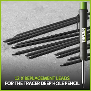 Tracer Deep Hole Pencil Replacement Leads – 12 x 2.8mm 2B Graphite Refills