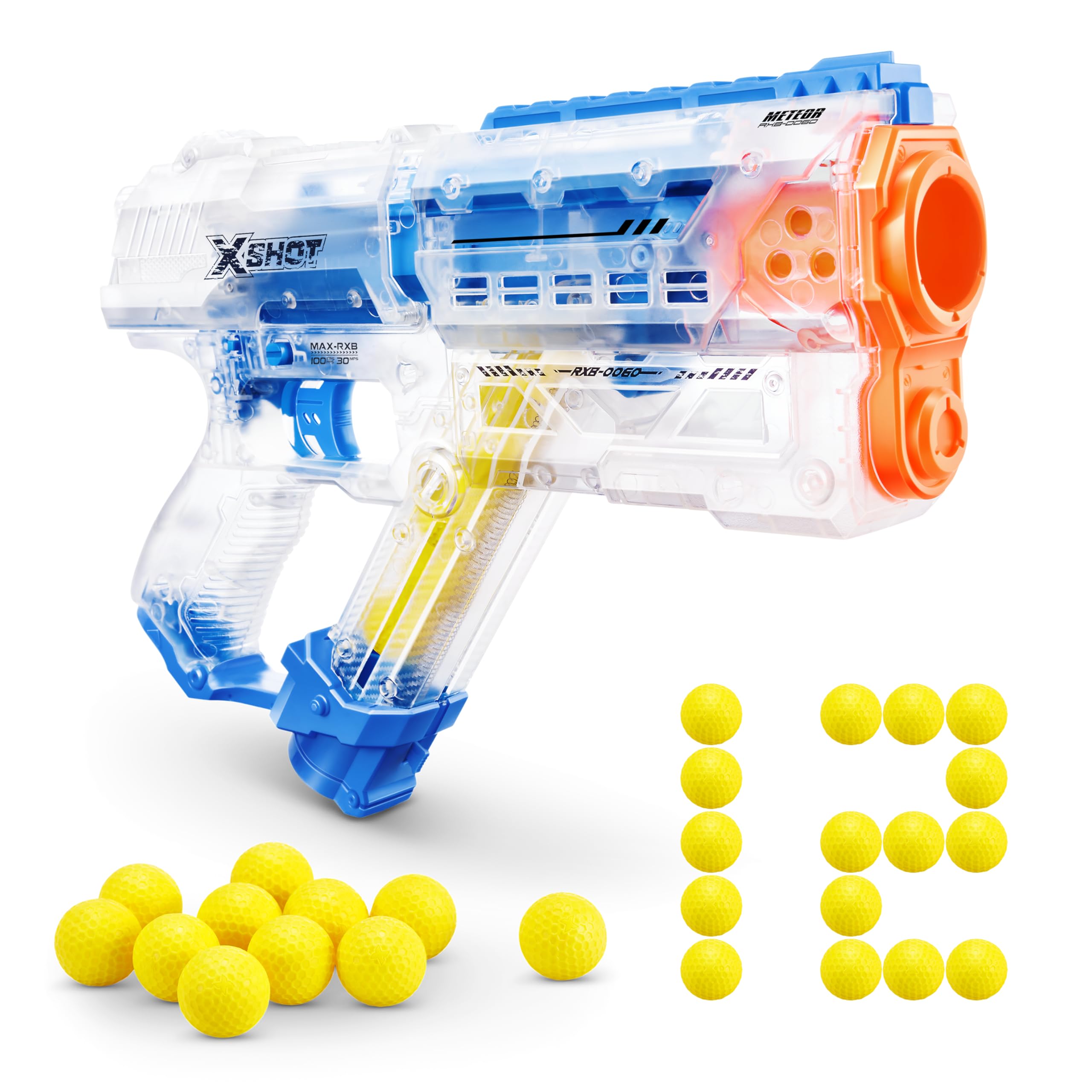 XSHOT Chaos Meteor Blaster Pack with 12 Rounds by ZURU, Dart Blaster Outdoor Toy Guns with Easy Reload & Rapid Speed for Boys, Kids and Adults aged 14+