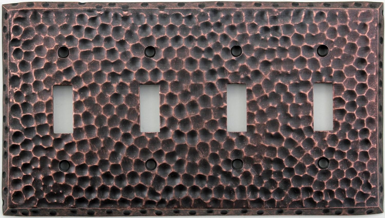 Classic Accents Hammered Antique Copper Wall Plate - 4 Toggle