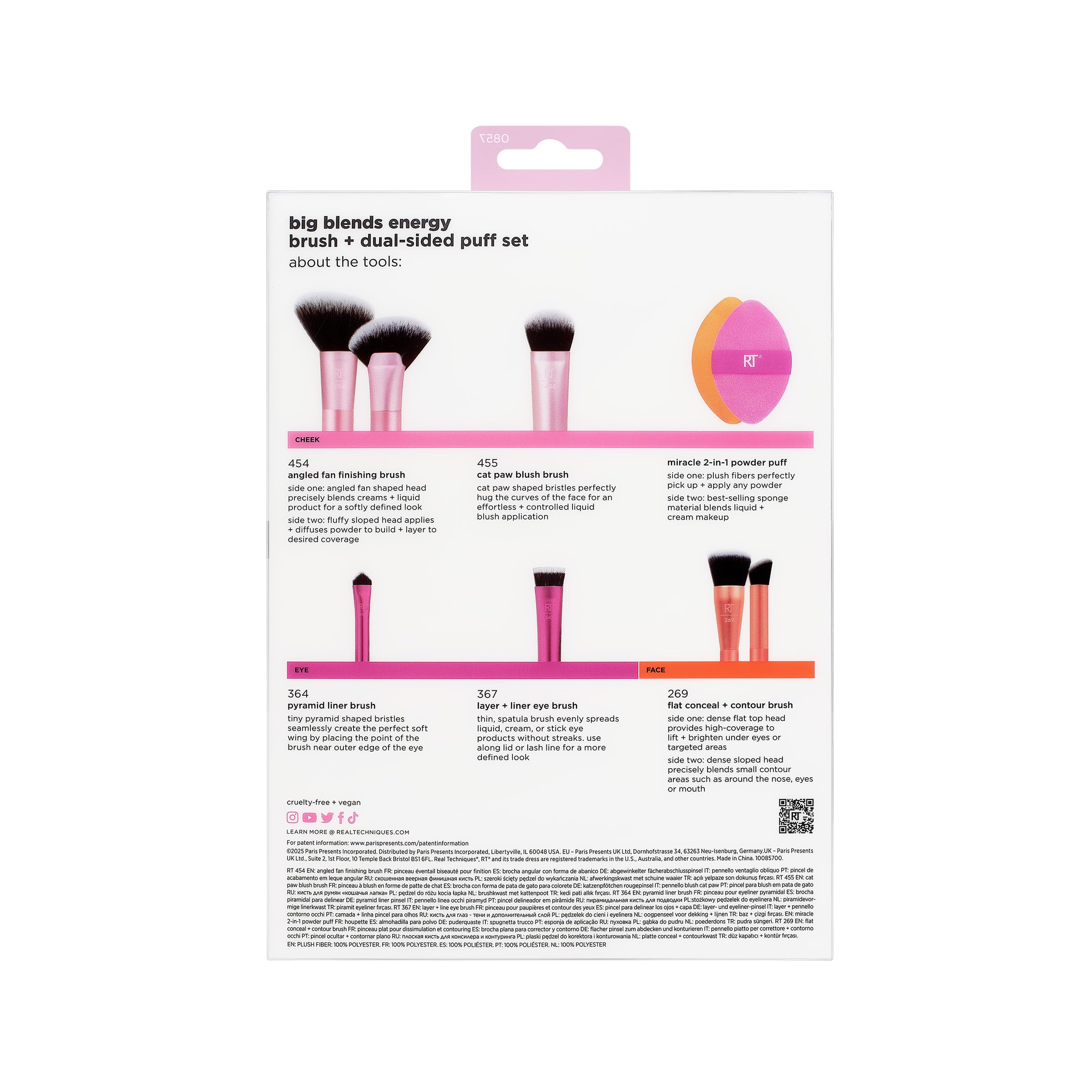 Real Techniques Bubble Blending Makeup Brush, Multipurpose Foundation Brush For Liquid, Cream, & Powder Products, Unique Round Brush Head, Synthetic Bristles, Vegan & Cruelty Free, 1 Count: Big Blends Energy Kit