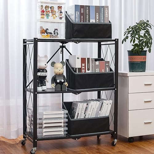 Miniatura 8 de Yesesion Paquete de 2 soportes para revistas para escritorio cubos de almacenamiento de tela para estante gabinete armario oficina en casa