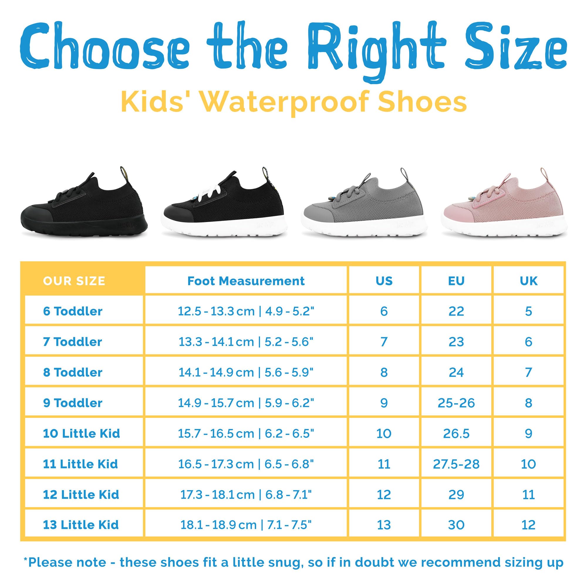 Jan & Jul wasserdichte Schuhe, leichte Sneaker mit verstärkter Zehenkappe für Kleinkinder