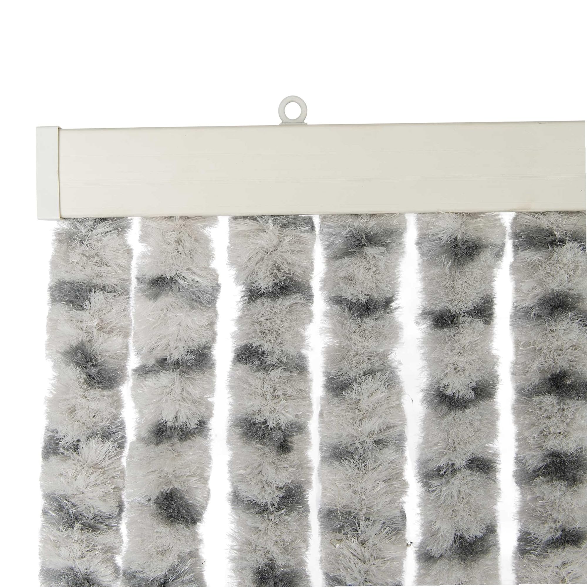 WerkaPro 10776 - Rideau de Port Chenille - 90 x 220 cm - Gris clair et Anthracite - Rideau Ajustable - Traité anti UV