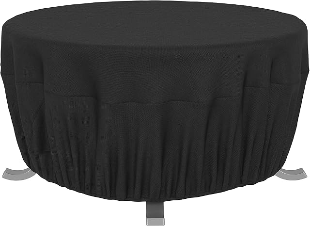 Amazon Basics Round Patio Fire Pit Cover - 1.11 m, Black