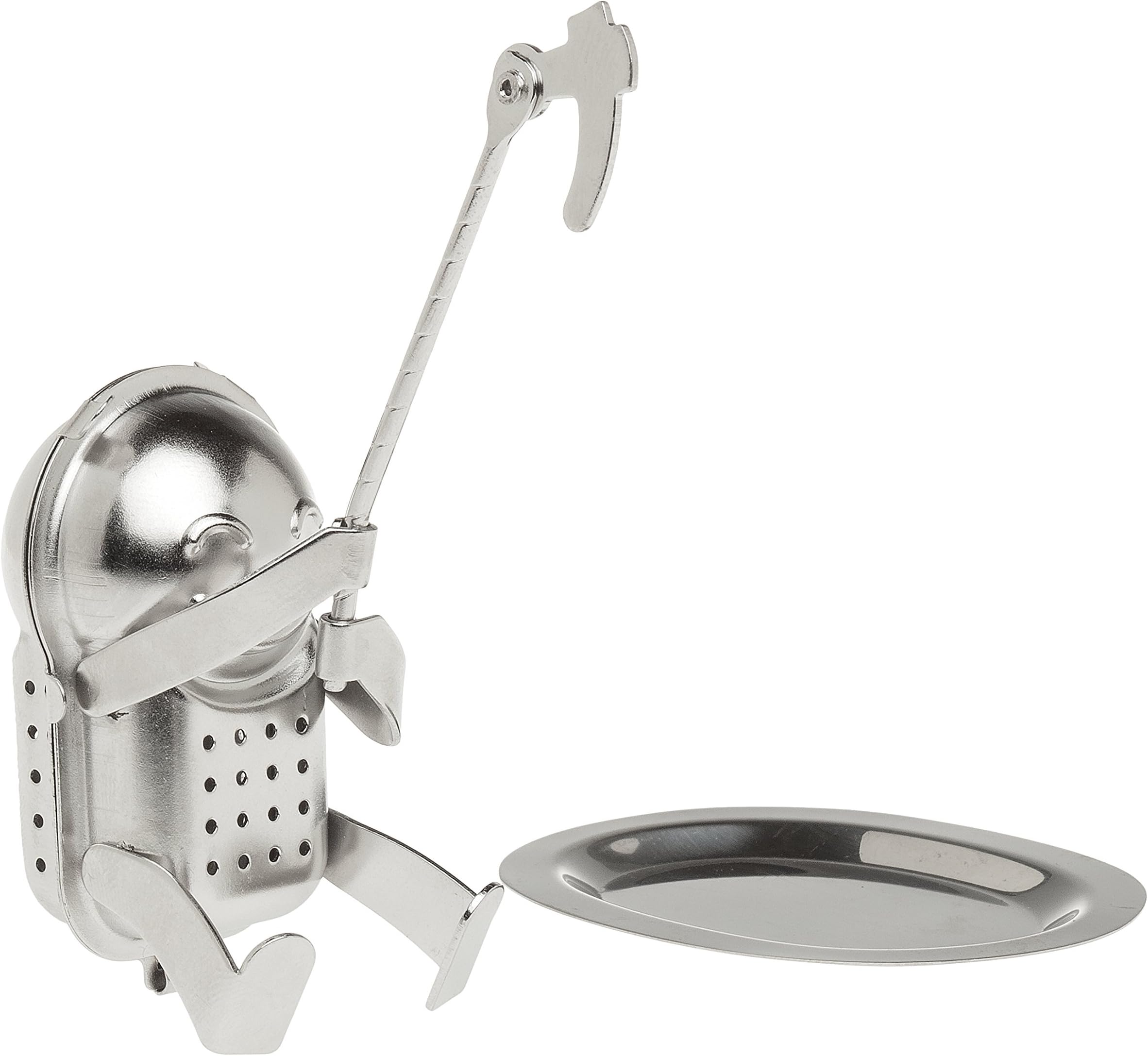 HIC Tea Infuser with Drip Tray, Rock Climber, 18/8 Stainless Steel