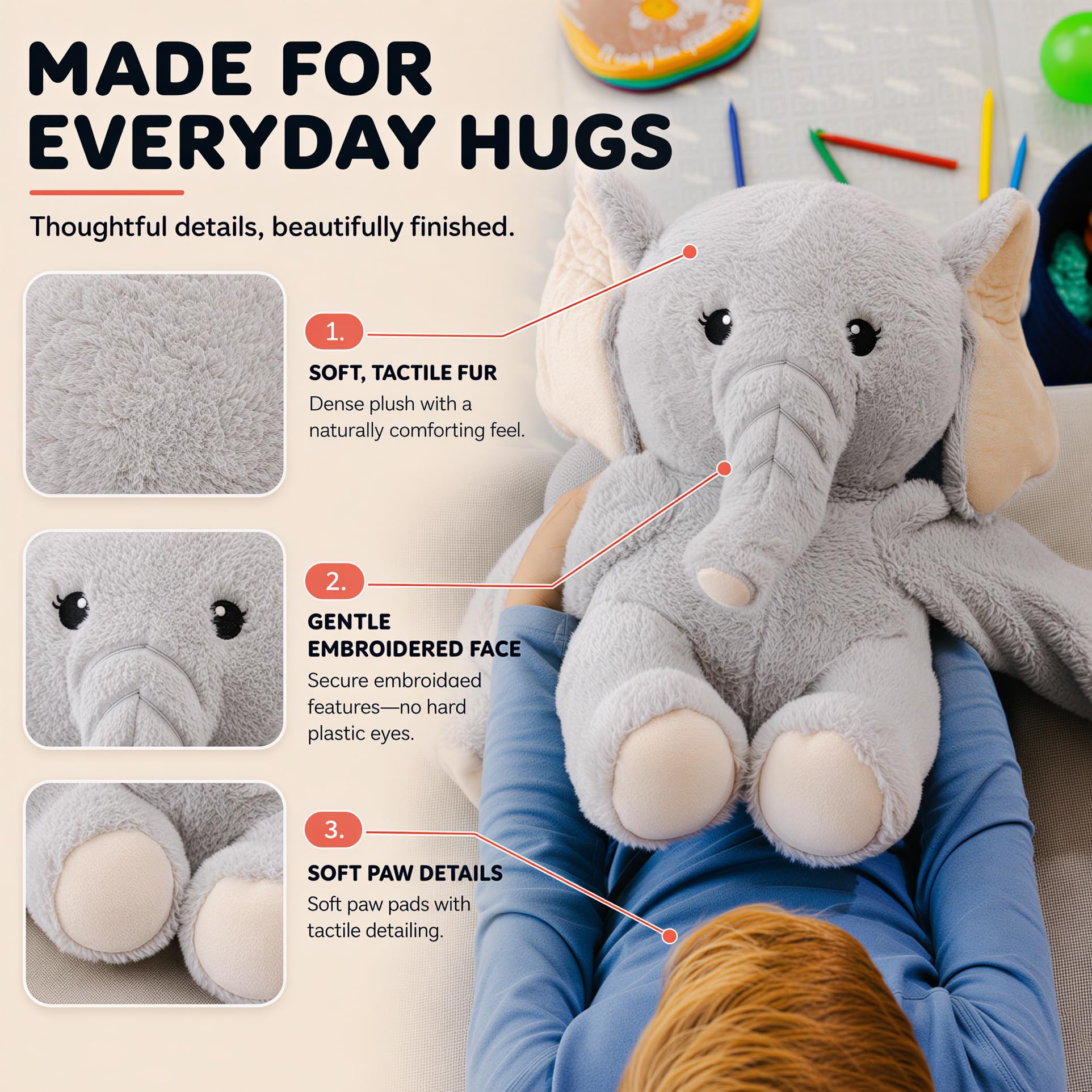 Bobbie & Laxi Animaux en peluche lestés en forme de paresseux de 68,6 cm et 2 kg, oreillers câlins et doux pour enfants pour compagnon, grands animaux en peluche avec sac en