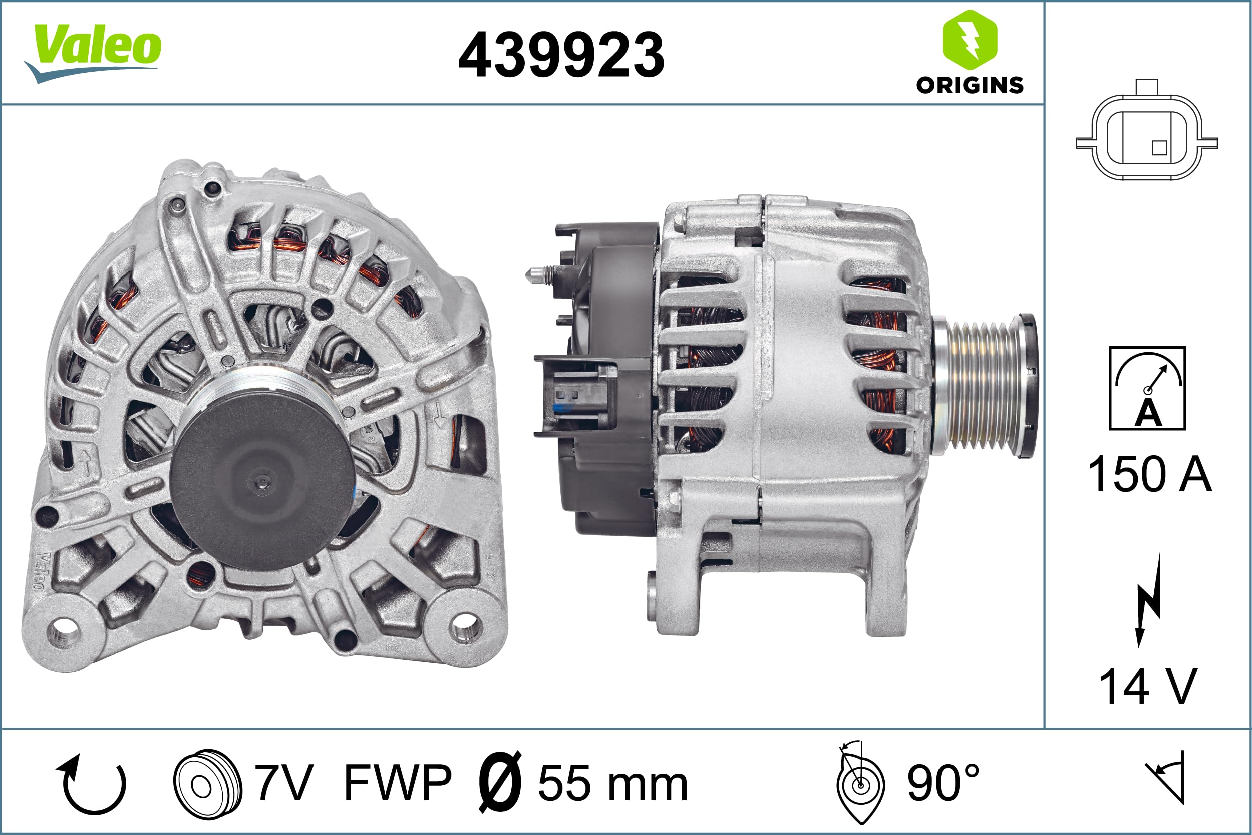 Valeo Alternateur 439923-150 Amp - 7 Stries - 14 V