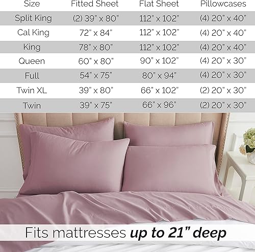Miniatura 3 de Ropa de cama fina Southshore Aspen Springs, 6 piezas, juego de sábanas con bolsillo extra profundo de 21 pulgadas, Lavanda, gemelo