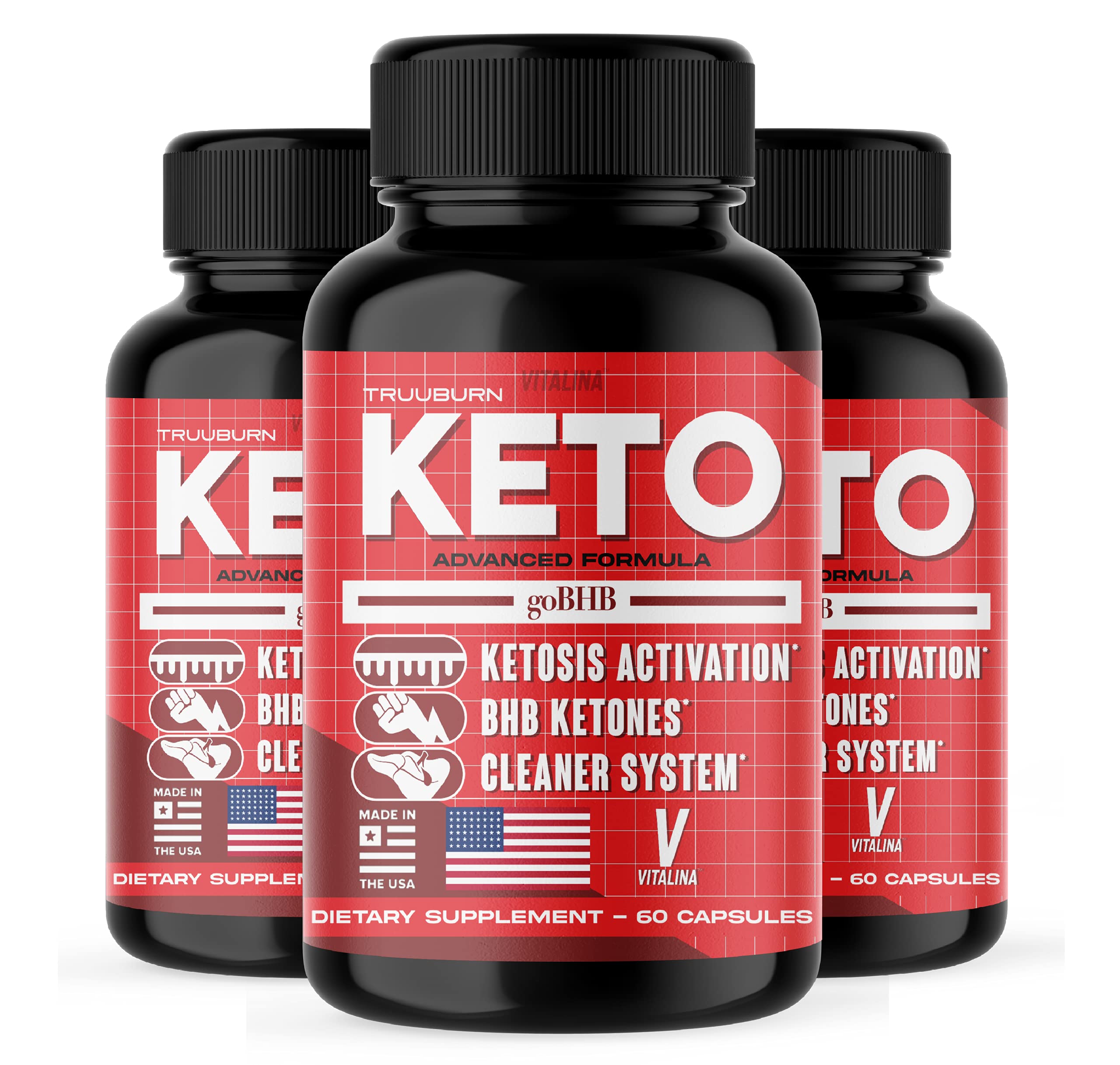 (3 Pack) Official TruuBurn Keto, for Men and Women, 3 Month Supply