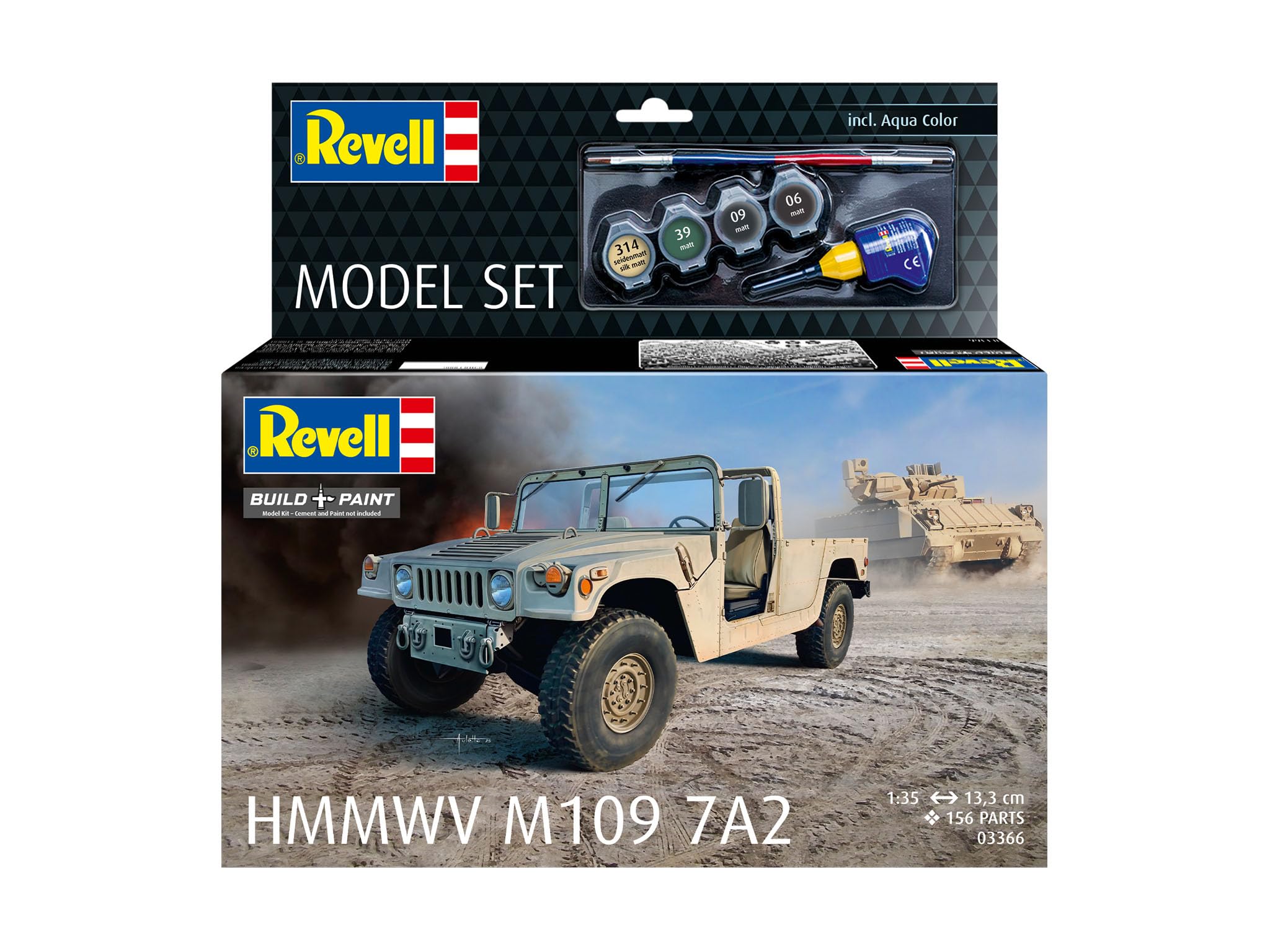 Revell 63366 zestaw modeli HMMWV M1097A2 skala 1:35 niezabudowany/niepomalowany plastikowy model zestaw z akcesoriami