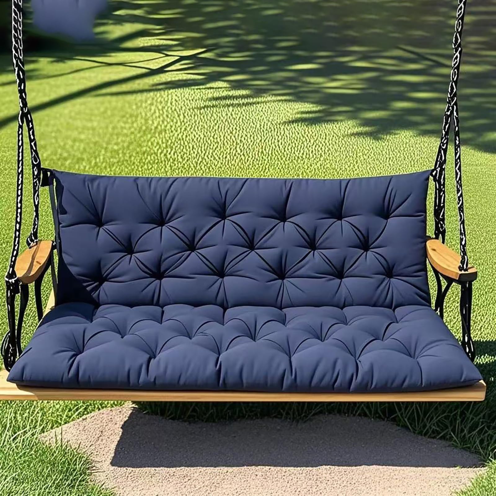 Cuscino Panca Esterno Impermeabile，per Giardino Terrazza Balcone Altalena(Grigio scuro,150x50 cm)