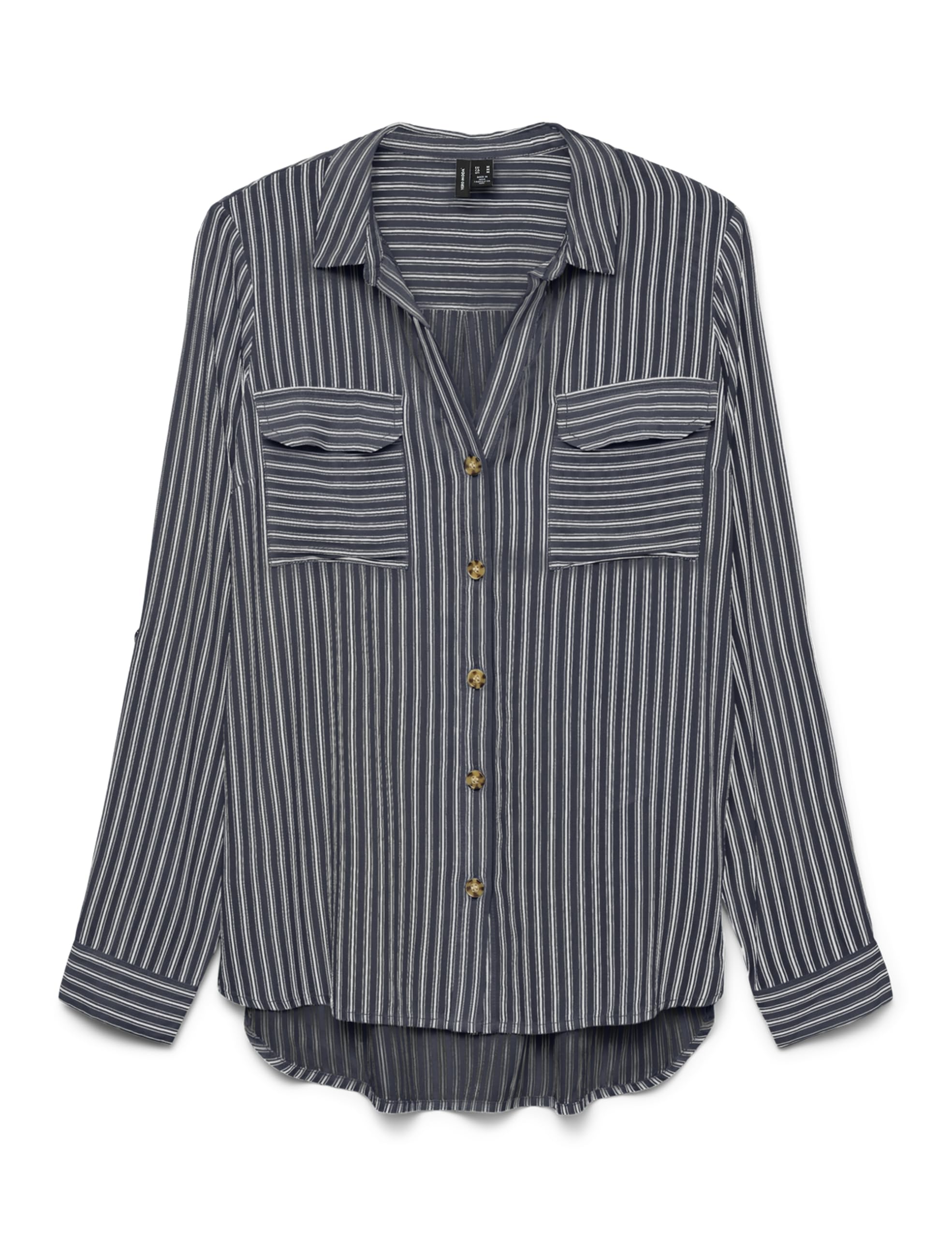 VERO MODA Shirt Vmbumpy L/S-New WVN Ga Noos T-Shirt, India Ink, L Woman, India Ink, L