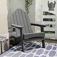 Vista 20 de LUE BONA Juego de sillas plegables Adirondack de 6, sillas de patio resistentes al fuego de color marrón oscuro HDPS, sillas modernas de plástico