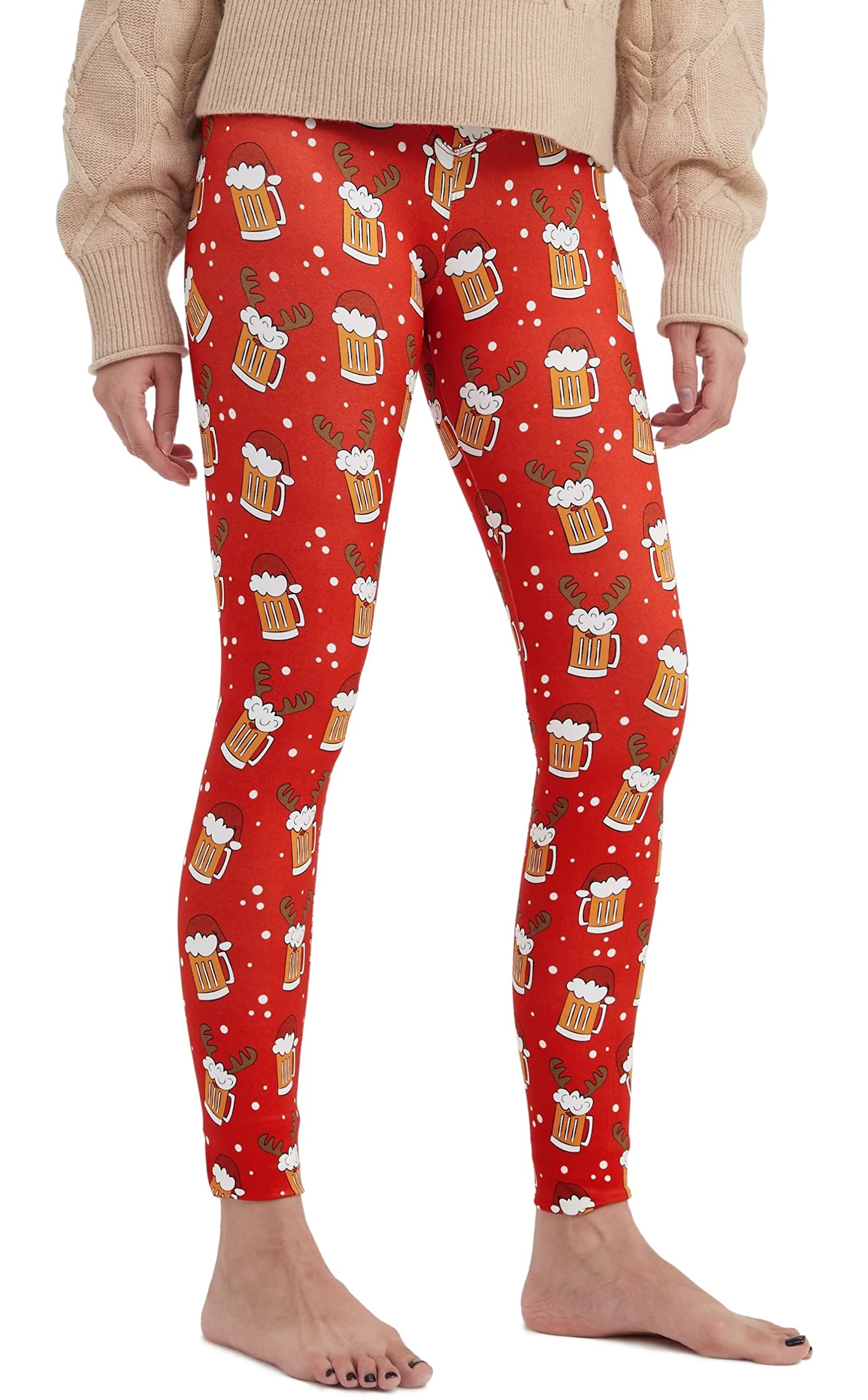 sissycos Women's Christmas Halloween Crossover Leggings High Waisted