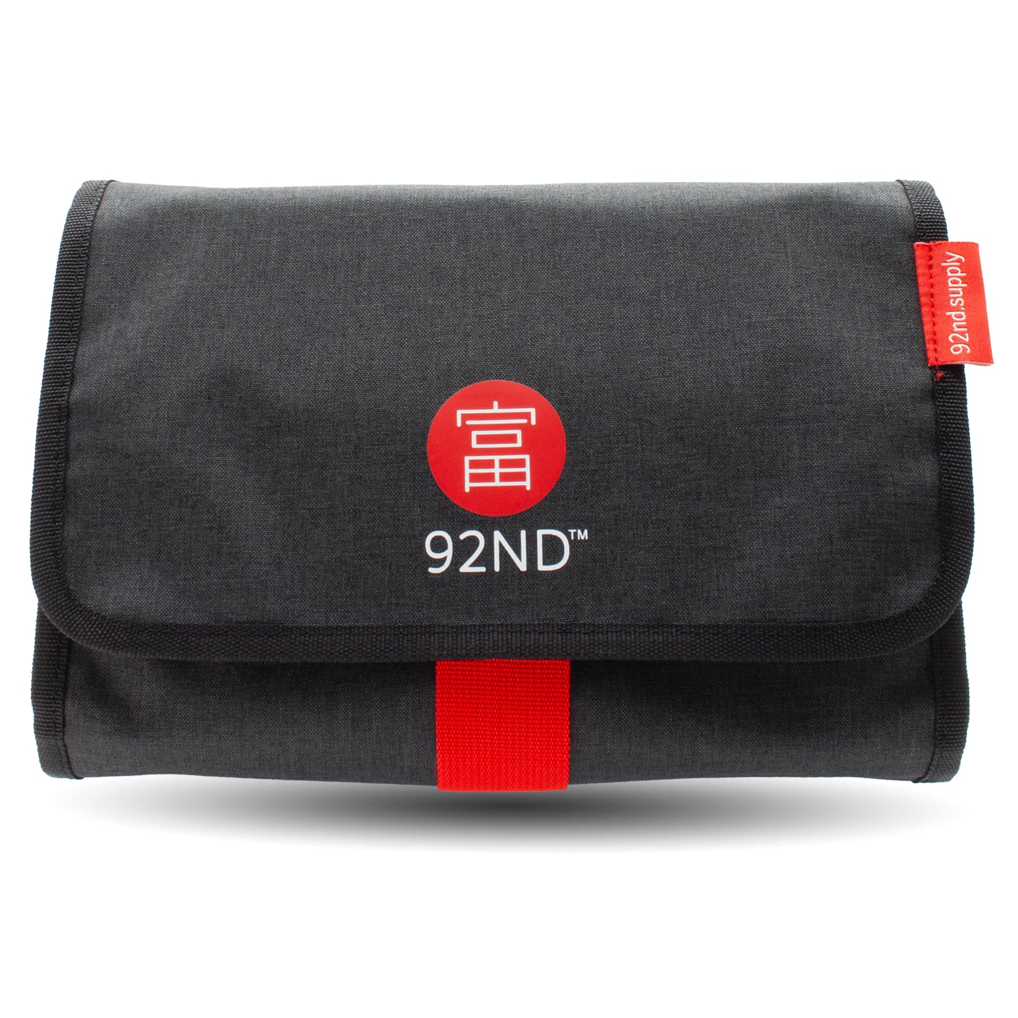 92ND.Supply, Neceser para hombre, neceser para hombre, colgar todos los compartimentos con cremallera, mucho espacio de almacenamiento mediante correas ajustables, cierre de . (gris), Negro , 61 x 27