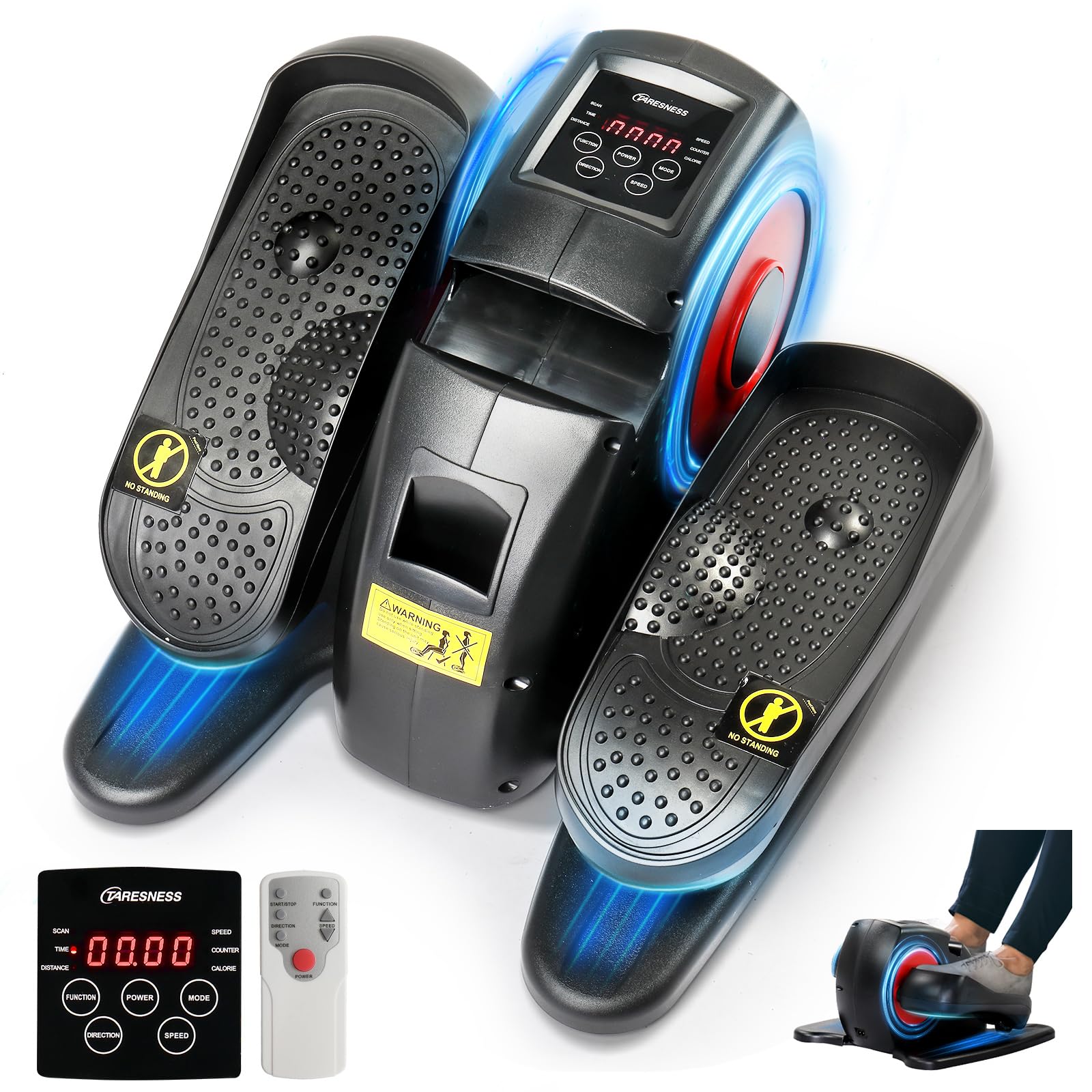 Ktaxon Electric Elliptical, Elliptical Machine Under Desk Elliptical with Remote Control, LCD Display, 5 Speed Adjustment, 3 Automatic Mode, 100% Assembled and Silent Running