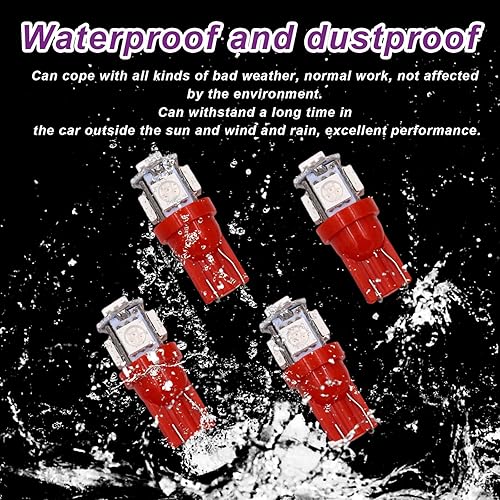 Miniatura 9 de Suvnie T10 5050 5SMD - Juego de 10 bombillas LED para el interior del automóvil, bombillas LED superbrillantes de repuesto para salpicadero, cúpula,